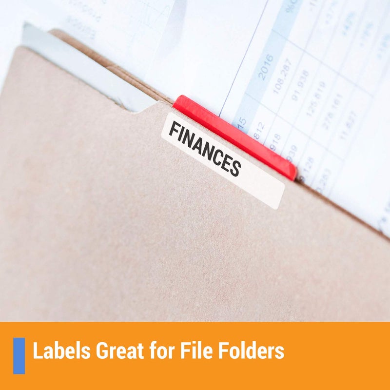 OfficeSmartLabels Rectangular 2/3 x 3-7/16 File Folder Labels for Laser & Inkjet Printers (0.6 x 3.43 Inch, 30 per Sheet, White, 4500 Labels, 150 Sheets) - Image 2